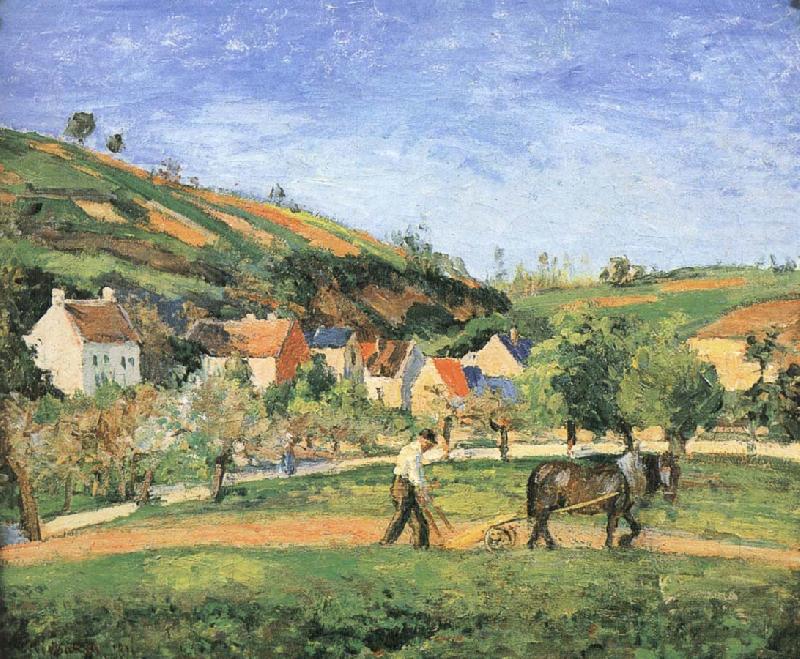 Camille Pissarro Men farming oil painting picture
